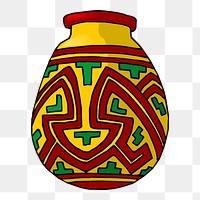 Tribal pottery png  illustration, transparent background. Free public domain CC0 image.