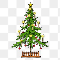 Christmas tree png sticker, transparent background. Free public domain CC0 image.