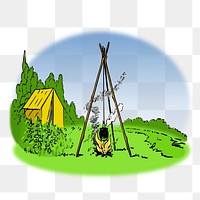 Camping png  illustration, transparent background. Free public domain CC0 image.