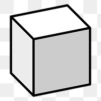 Cubic box png sticker, transparent background. Free public domain CC0 image.