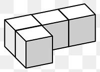 Cubic boxes png sticker, transparent background. Free public domain CC0 image.