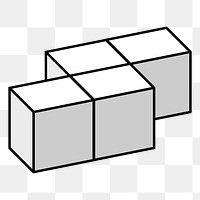 Cubic boxes png sticker, transparent background. Free public domain CC0 image.