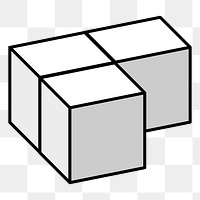 Cubic boxes png sticker, transparent background. Free public domain CC0 image.