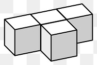 Cubic boxes png sticker, transparent background. Free public domain CC0 image.