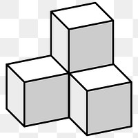 Cubic boxes png sticker, transparent background. Free public domain CC0 image.