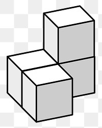 Cubic boxes png sticker, transparent background. Free public domain CC0 image.