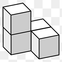 Cubic boxes png sticker, transparent background. Free public domain CC0 image.