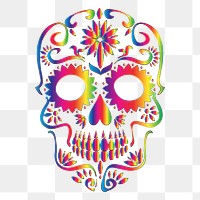 Mexican skull png illustration, transparent background. Free public domain CC0 image.