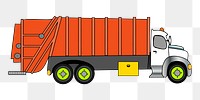 Garbage truck png illustration, transparent background. Free public domain CC0 image.