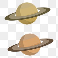 Saturn png sticker, transparent background. Free public domain CC0 image.