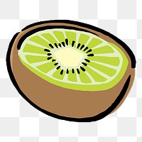 Half kiwi png sticker, transparent background. Free public domain CC0 image.