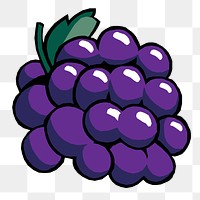 Grape bunch png sticker, transparent background. Free public domain CC0 image.