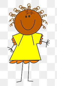 Cartoon girl png illustration, transparent background. Free public domain CC0 image.