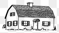 Farmhouse png illustration, transparent background. Free public domain CC0 image.