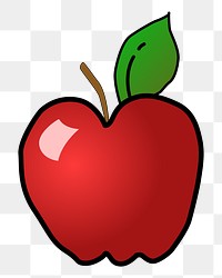 Red apple png sticker, transparent background. Free public domain CC0 image.