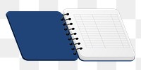 Open notebook png illustration, transparent background. Free public domain CC0 image.