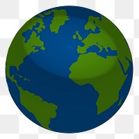 Planet earth png illustration, transparent background. Free public domain CC0 image.