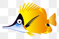 Forceps fish png illustration, transparent background. Free public domain CC0 image.