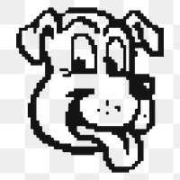 Pixel dog png illustration, transparent background. Free public domain CC0 image.