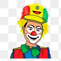 Male clown png illustration, transparent background. Free public domain CC0 image.