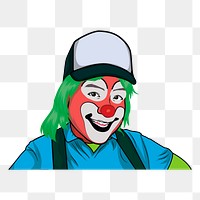 Female clown png illustration, transparent background. Free public domain CC0 image.