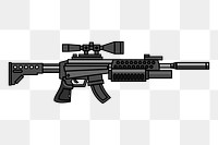 Rifle gun png illustration, transparent background. Free public domain CC0 image.