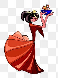 Woman in fancy dress png sticker, transparent background. Free public domain CC0 image.