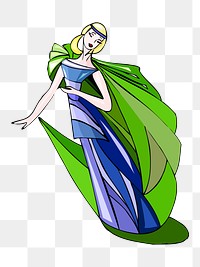 Woman in fancy dress png sticker, transparent background. Free public domain CC0 image.