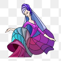 Woman in fancy dress png sticker, transparent background. Free public domain CC0 image.