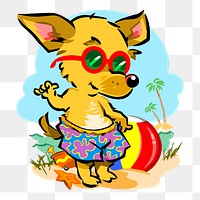 PNG Summer puppy clipart, transparent background. Free public domain CC0 image.