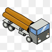 Logging truck png illustration, transparent background. Free public domain CC0 image.