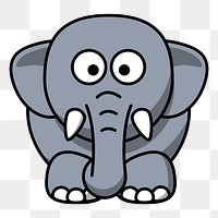 Elephant cartoon png sticker, transparent background. Free public domain CC0 image.