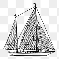 PNG Sailing ship clipart, transparent background. 