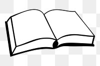 Open book png sticker, transparent background. Free public domain CC0 image.