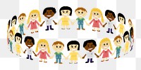 PNG Children holding hands clipart, transparent background. Free public domain CC0 image.