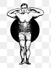 PNG Muscle man  clipart, transparent background. Free public domain CC0 image.