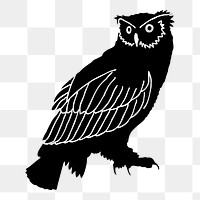 PNG Owl silhouette clipart, transparent background. Free public domain CC0 image.