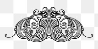 PNG Flourish ornament clipart, transparent background. Free public domain CC0 image.