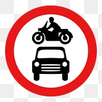 PNG  Private vehicles prohibited sign clipart, transparent background. Free public domain CC0 image.