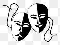 PNG Theatre mask clipart, transparent background. Free public domain CC0 image.