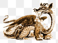 PNG Dragon clipart, transparent background. Free public domain CC0 image.