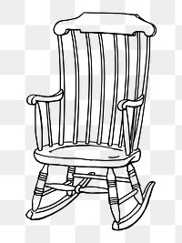 PNG rocking chair clipart, transparent background. Free public domain CC0 image.