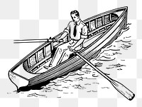 PNG Rowboat clipart, transparent background. Free public domain CC0 image.