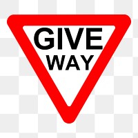 PNG Give way sign clipart, transparent background. Free public domain CC0 image.