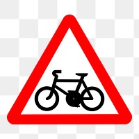 PNG Bicycle traffic sign clipart, transparent background. Free public domain CC0 image.