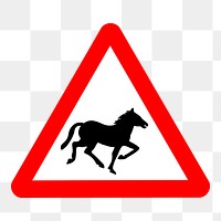 Beware of horse png sticker, transparent background. Free public domain CC0 image.