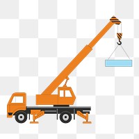 PNG Construction crane clipart, transparent background. Free public domain CC0 image.