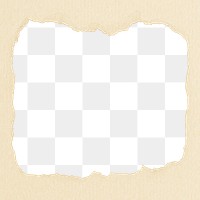 Beige ripped paper png frame, transparent background