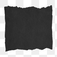 Black ripped paper png sticker, transparent background