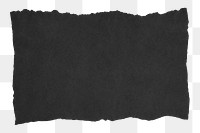 Black ripped paper png sticker, transparent background